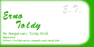 erno toldy business card