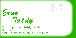 erno toldy business card
